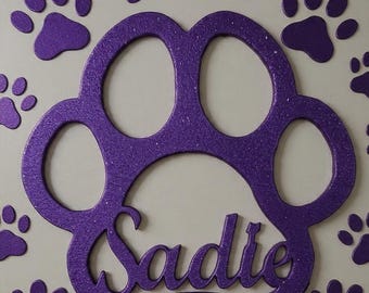 Personalized Paw Print Name Magnets, Multiple Colors To Choose From