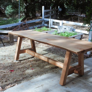 Live Edge Dining Table, Natural Edge, Farmhouse Table, A-frame table image 2