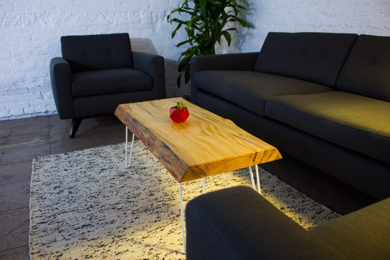 Live Edge Pine Bench/Coffee Table White SOLD Etsy