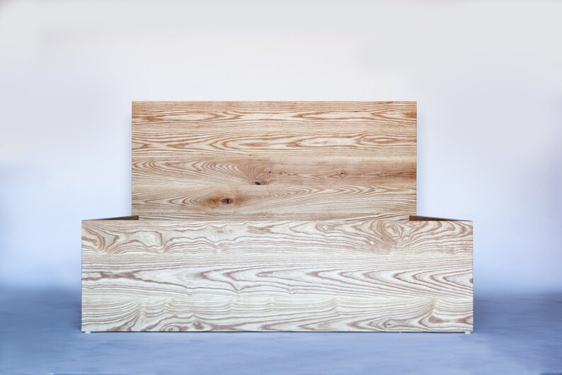 Modern solid wood bed frame, customizable bed, full head board. image 9