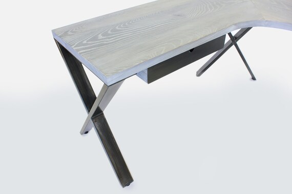 Custom L Desk Curved Inner Corner Writing Desk Home Office Etsy