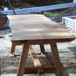 Live Edge Dining Table, Natural Edge, Farmhouse Table, A-frame table image 3