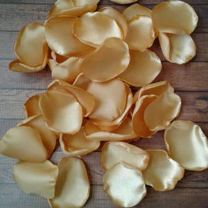 Gold brunch bridal shower and wedding decor, artificial rose petals for table scatter, flower girl confetti for baskets, simple centerpieces