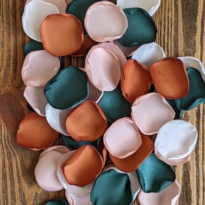Emerald Terracotta Satin Rose Petals: Rustic Wedding Decor