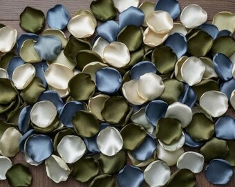 Olive Willow Eggplant Ivory Rose Petals - Moody Botanical Table Scatter, Earthy Fall Wedding Decor, Flower Girl Petals