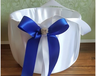 Royal Blue flower girl basket, wedding ceremony, basket for flower girl, rhinestone flower girl basket, wedding basket, wedding aisle runner