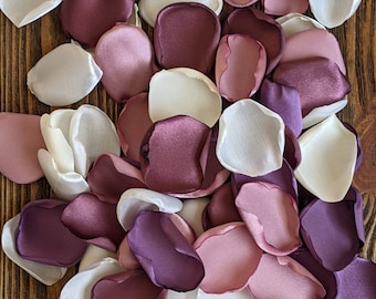 Rustic mauve chianti wisteria rose petals for fall wedding decor, bulk flowers for flower girl baskets, confetti for photo sign or ring box