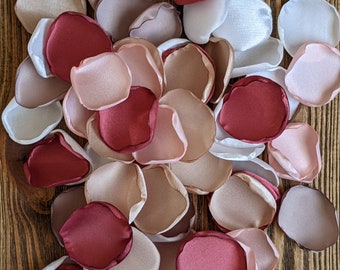 Cinnamon rose taupe champagne blush mix of rose petals for rustic barn wedding decor-flower girl flowers for basket-cake toss or scatter