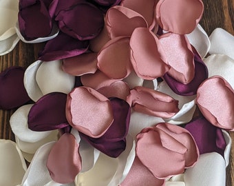 Dusty rose sangria mix of rose petals for vintage wedding and party decor, rustic cake and aisle runner decorations, flowers for flower girl