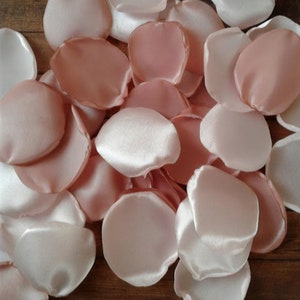 Rose gold and blush rose petals for wedding decor, flowers for flower girl baskets, bridal shower confetti, rustic cake aisle border toss