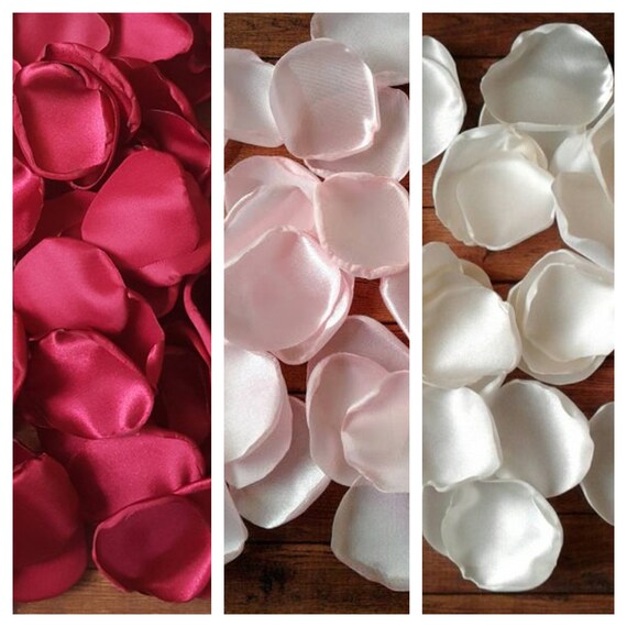 Burgundy blush custom rose petals for table decor scatter, confetti sprinkles alternative, flower girl basket supplies, aisle runner decor Il_570xn
