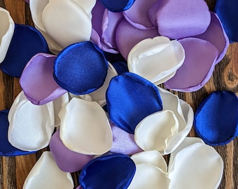 Custom Confetti, Wedding Decor, Personalized Confetti, Bridal Shower Confetti, Wedding Table Scatter, royal blue and lilac rose petals toss