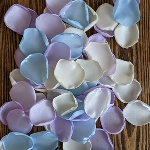 Lavender light blue mix of rose petals for wedding decor birthday decoration, aisle runner border toss, simple centerpieces, confetti toss