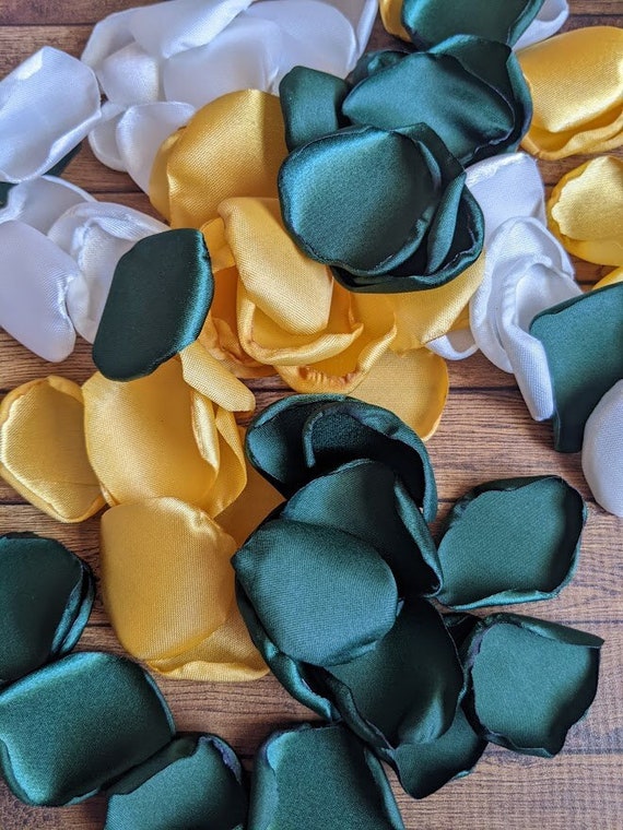 Hunter green and Gold wedding decorations, flowers accessories for flower girl, rose petals, table party decor, bridal shower, reception Il_570xn