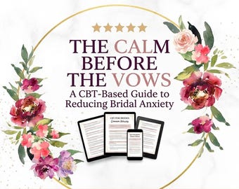 Bridal Anxiety Toolkit eBook - CBT Wedding Day Calm Guide PDF, Bride Self Care & Mindfulness for Stress Free Wedding Planning