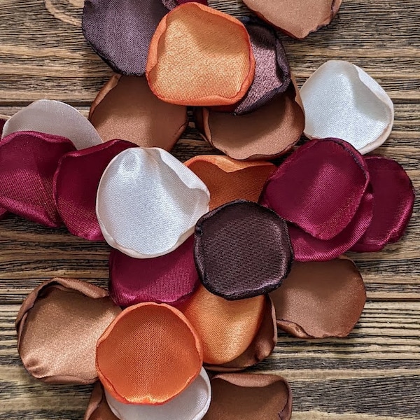Copper burgundy rose petals for wedding decor-fall country or southern aisle runner decor-centerpieces-petals for cones and petal patrol