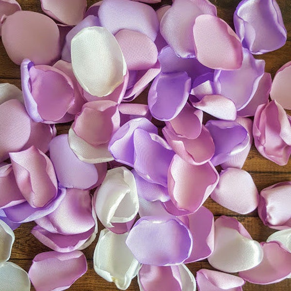 Wisteria wedding-light purple wedding-flower girl petals for baskets and cones-dusty lilac lavender ivory custom rose petals for bridal toss