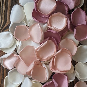 Mauve blush pink mix of rose petals for wedding table decor, flower petal for baskets and bridal shower decor, altar flowers toss confetti
