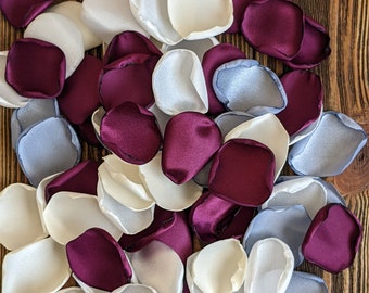 Sangria dusty blue mix of custom rose petals bulk for flower girl baskets and wedding decoration, aisle runner toss, bridal table confetti