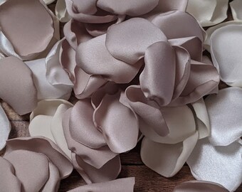 Tan cream rose petals for wedding decor, rustic farmhouse neutral alternative confetti for aisle runner decor, flower girl petals baskets