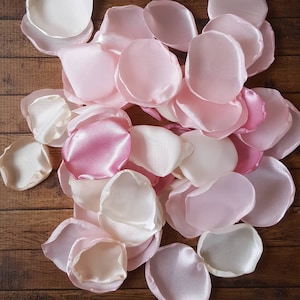 Blush & Dusty Rose Satin Rose Petals: Wedding Confetti, Centerpieces