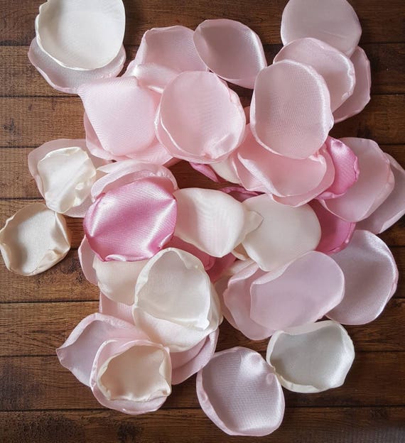 Centerpieces for dinning table, Blush, Champagne, Dusty rose and Ivory rose petals, wedding decor, sweet 16 decorations,bridal shower decor. Il_570xn