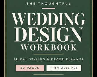Wedding Design & Decoration Workbook - 42-Page Printable Bridal Styling Guide, Decor Planner PDF, DIY Wedding Planning Checklist