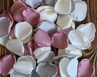 Mauve silver mix of rose petals for wedding, party gift for bride, wedding card box table decor, minimalist floral bridal shower decorations