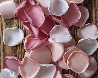 Wedding decor-dusty rose blush mix of rose petals for wedding aisle decor-bridal shower confetti-artificial flowers for flower girl baskets