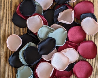 Burgundy blush black dusty sage custom rose petals for table decor scatter, confetti sprinkles alternative, flower girl supplies for baskets