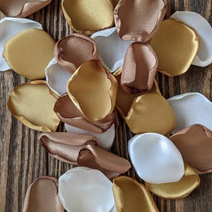 GOLD khaki rose petals wedding decor, Flower girl petals for baskets, Entrance or wedding exit toss, Petals for cones, Aisle runner decor