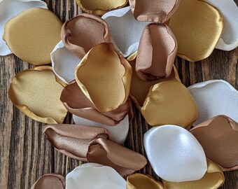 GOLD khaki rose petals wedding decor, Flower girl petals for baskets, Entrance or wedding exit toss, Petals for cones, Aisle runner decor