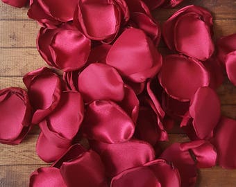 Aisle decorations-cranberry rose petals-custom wedding decor centerpieces-bridal shower confetti-fall wedding decor-flower girl petals