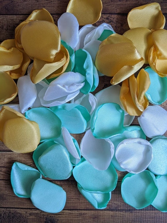Mint gold wedding, flower petals for flower girl baskets, bridal shower