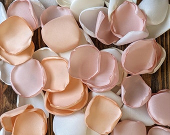 Peach blush and cream rose petals for rustic wedding, aisle runner decor, table decor bridal shower supplies, flower girl flowers to toss