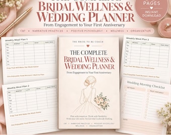 Ultimate Wedding Planner PDF - 99 Page Bride Checklist & Wellness Journal