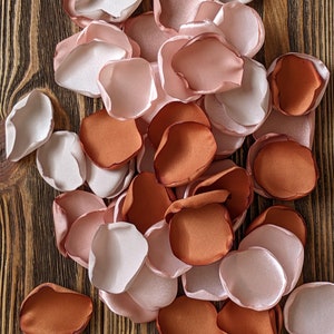 Blush Pink Satin Rose Petals: Terracotta Wedding Decor