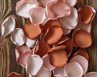 Blush pink terracotta tan rose petals for wedding decor, aisle runner decorations, bridal shower and party decor scatter, wedding toss ideas