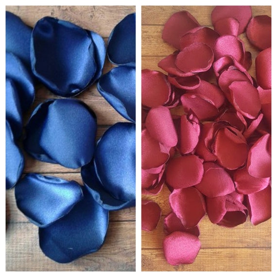 Navy Rose Petals Burgundy Rose Petals Wedding Decor Table Decor
