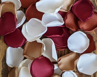 Barn boho wedding decor, fall rose petals for flower girl baskets, bridal shower table decor bridesmaid confetti for gift box, aisle runner