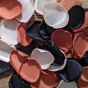Terracotta Champagne Black Satin Rose Petals: Wedding Aisle Decor