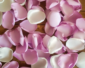 Centerpieces for dining table, dusty lilac and ivory rose petals, quinceanera simple centerpiece, party bridal shower decorations, confetti