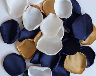 Dusty blue gold wedding decor, Aisle runner decoration, Wedding centerpieces, Entrance altar flowers, Artificial petals flower girl baskets