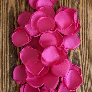 Hot pink or fuchsia rose petals for wedding aisle runner decor or quinceanera entrance, fantasy party decor, flower girl flowers for baskets