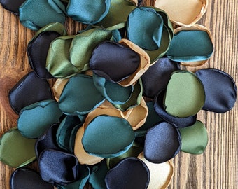 Emerald black mix custom rose petals for cones and flower girl baskets, rustic wedding decorations, elegant bridal shower, proposal box toss