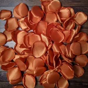 Burnt orange rose petals, bridal shower decorations, fall wedding table decor, centerpieces flower girl petals for basket, aisle runner toss
