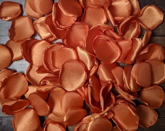 Burnt orange rose petals, bridal shower decorations, fall wedding table decor, centerpieces flower girl petals for basket, aisle runner toss
