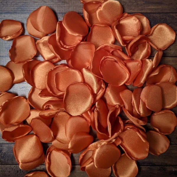 Burnt orange rose petals-bridal shower decorations-fall wedding table decor-centerpieces-flower girl petals for basket-aisle runner toss