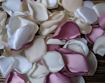 Rustic mauve mixture of rose petals for barn wedding, flower girl petals for baskets, wedding flowers for table decor and aisle runner toss