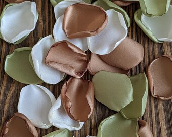 Sage khaki rose petals for wedding decor, Entrance altar or ceremony flowers decoration, Petals for cones centerpieces, flower girl petals